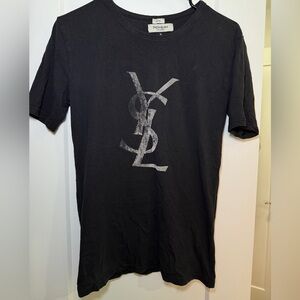 Yves Saint Laurent Black Tee with Logo